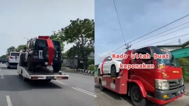 Viral Warga di Pati Beri Kado Keponakan Mobil Alphard dan Rubicon: Pati Keras Lur (Instagram/@patisakpore)