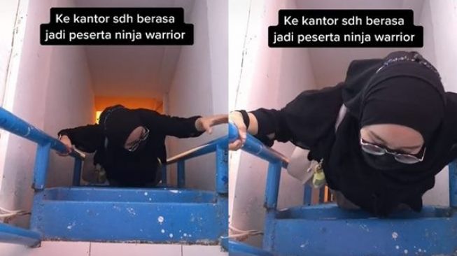 Cewek Kesal Kantornya Mirip Arena Ninja Warrior, Publik Syok: Mending Jualan Nasi Uduk