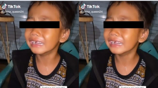 Diturunkan di Pinggir Jalan, Anak Kecil Menangis Histeris Diduga Dibuang Orang Tuanya