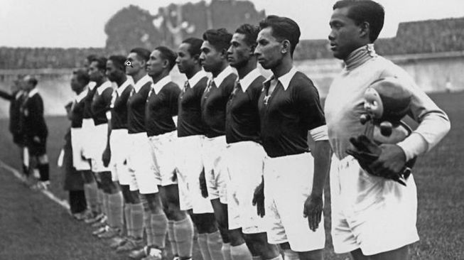 Tim Hindia Belanda di Piala Dunia 1938 di Prancis.  (Historia.id)