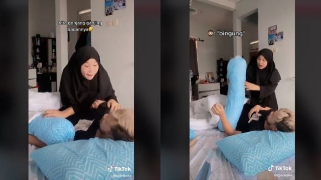 Viral Istri Bangunkan Suami Pakai Dialog Layangan Putus (tiktok.com/@ojankeke)