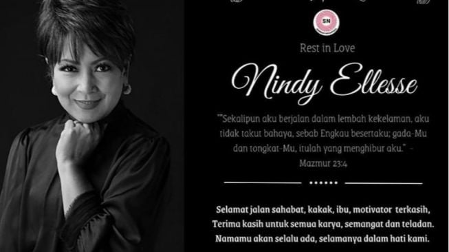 Profil Nindy Ellesse, Penyanyi dan Bintang Sinetron yang Meninggal Dunia