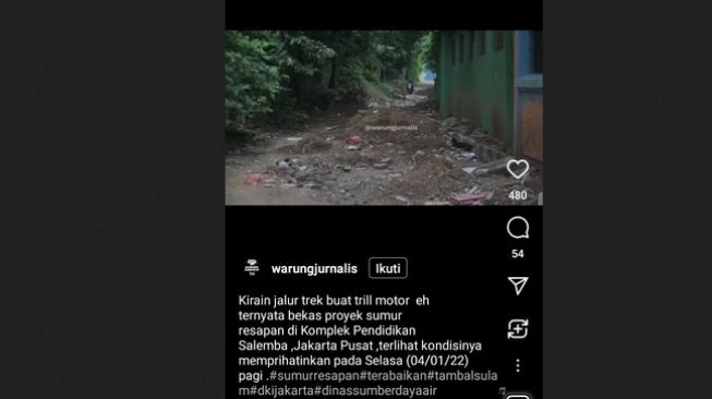 Jalan Di Salemba Mendadak Viral Gegara Rusak Akibat Bekas Proyek Sumur Resapan