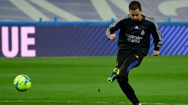 Penyerang sayap Real Madrid, Eden Hazard. [JAVIER SORIANO / AFP]