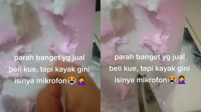 Viral Wanita Protes Beli Kue Isi 'Mikrofon' (TikTok)