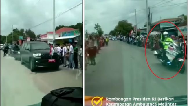 Detik-Detik Rombongan Presiden Jokowi Beri Akses Jalan Ambulans untuk Melintas, Salut!