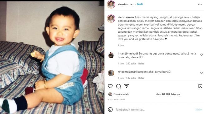 Unggahan ibu Rachel Vennya, Viens Tasman [Instagram/@vienstasman]