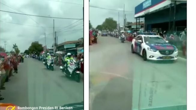 Rombongan RI 1 memberikan akses jalan ke mobil ambulans (Instagram)