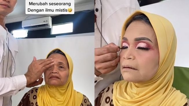 Viral Nenek Dirias Wajah Ditempel Lakban, Hasil Bikin Pangling Serasa 30 Tahun Lebih Muda