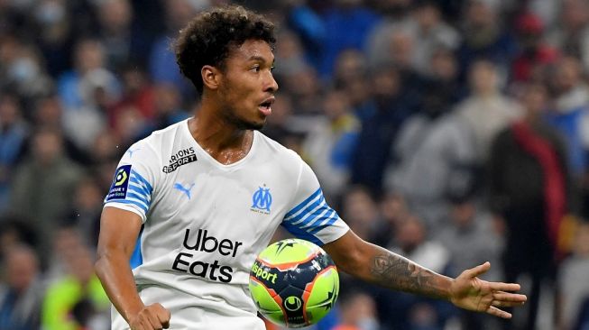 Gelandang jangkar Olympique Marseille, Boubacar Kamara. [Nicolas TUCAT / AFP]