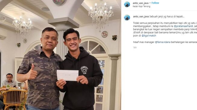 Komisaris PSIS Semarang, Junianto sebut Pratama Arhan segera ke luar negeri. (Instagram/anto_van_java)
