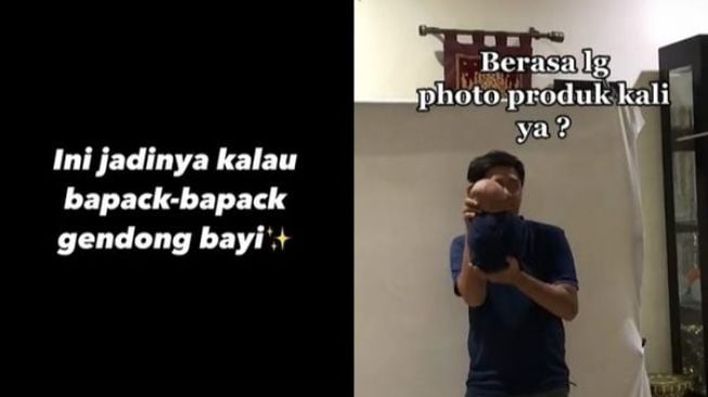 Viral Aksi Bapak Gendong Bayi Bikin Teriak, 'Kayak Lagi Review Produk Buatan Sendiri'