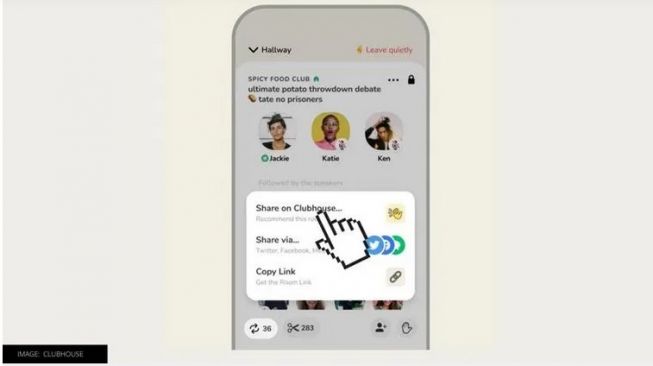 Clubhouse kini bisa diakses menggunakan browser [screenshot Republickworld.com]