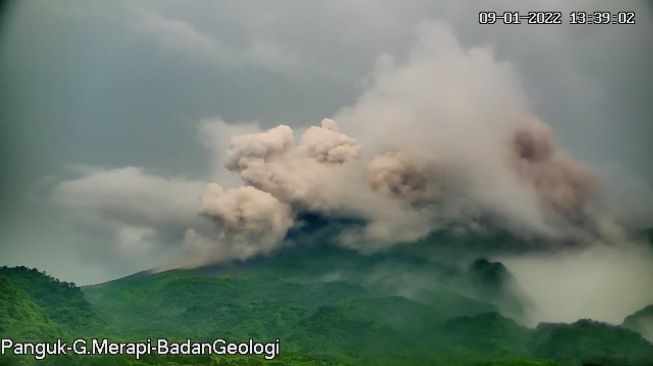 Diguyur Hujan, Gunung Merapi Kembali Luncurkan Awan Panas Sejauh 2,5 Km ke Barat Daya