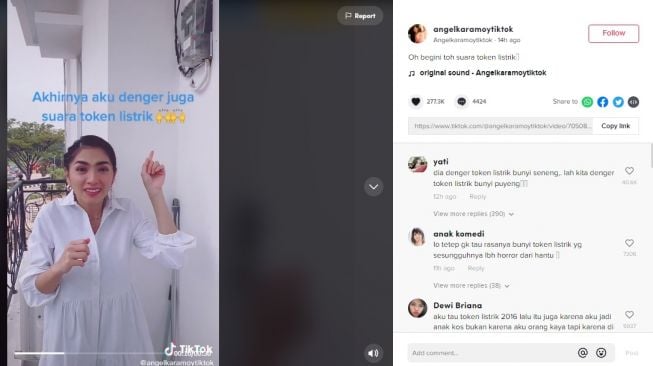 Unggahan soal Angel Karamoy [TikTok/@angelkaramoytiktok]