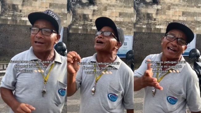 Viral Bapak-bapak Tukang Parkir Menyanyi, Suara Merdunya Tuai Decak Kagum Warganet (TikTok)