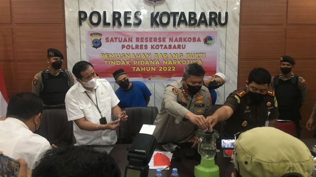 29,42 Gram Sabu dari Tiga Perkara Narkoba Dimusnahkan Polres Kotabaru