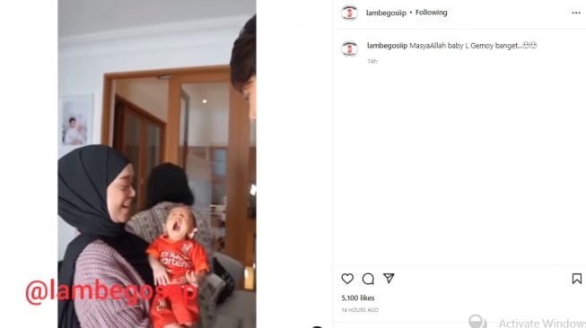 Lesti Kejora gendong baby L (instagram.com)