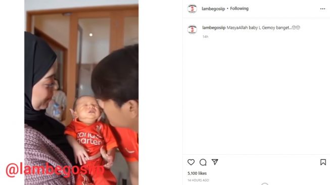 Lesti Kejora gendong baby L (instagram.com)