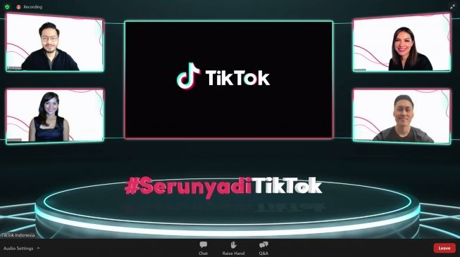 Konferensi virtual #SerunyadiTikTok, Selasa (11/1/2021). [Screenshot/Dicky Prastya]