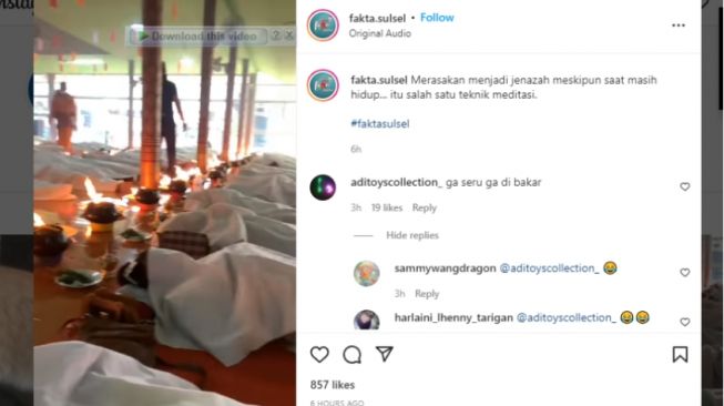 Puluhan Orang Meditasi Pakai Teknik Tidak Biasa, Ditutup Kafan Seperti Jenazah