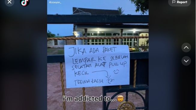 Viral di TikTok! Aksi Kurir Lempar Paket Sampai Atap: Sampeyan Atlet Tolak Peluru?