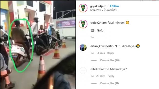 Pemotor saat isi bensin di SPBU jadi sorotan (Instagram)