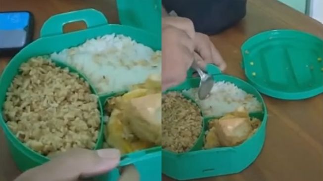 Siswa SMA Pamer Bekal Makanan di Sekolah, Penampakan Nasinya Bikin Syok: 'Sekte Baru' (TikTok)