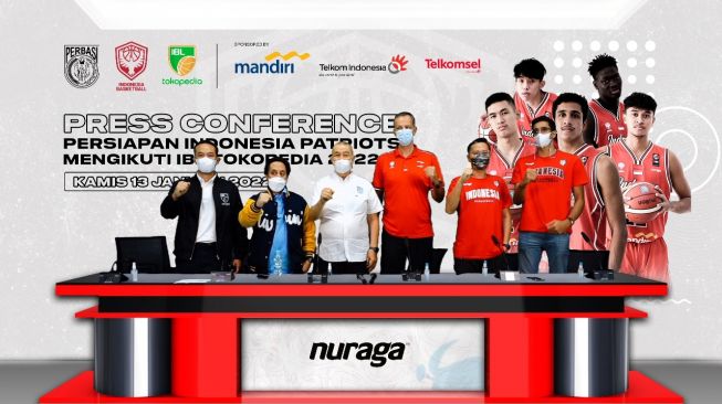 Konferensi pers Timnas Elite Indonesia Patriot Menuju IBL 2022. [Tangkapan layar Zoom]