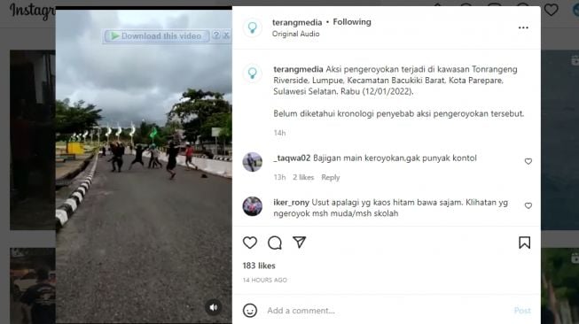 Heboh Pengeroyokan di Tonrangeng Riverside Kota Parepare, 6 Lawan 1