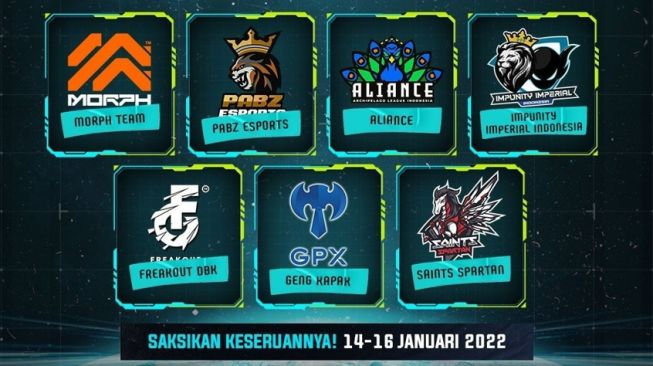 Daftar tim yang akan bertarung di MDL Season 5 Play-In. Pertandingan akan digelar selama 14-16 Januari 2022. [Dok Montoon]