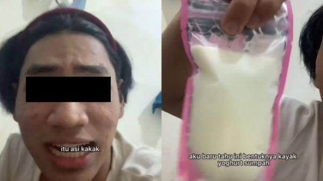 Viral Cowok Asal Teguk Minuman Mirip Yoghurt di Kulkas (TikTok)