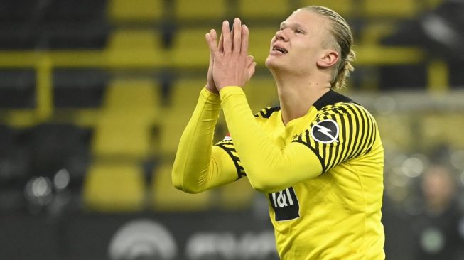 Penyerang Borussia Dortmund, Erling Haaland. [INA FASSBENDER / AFP]