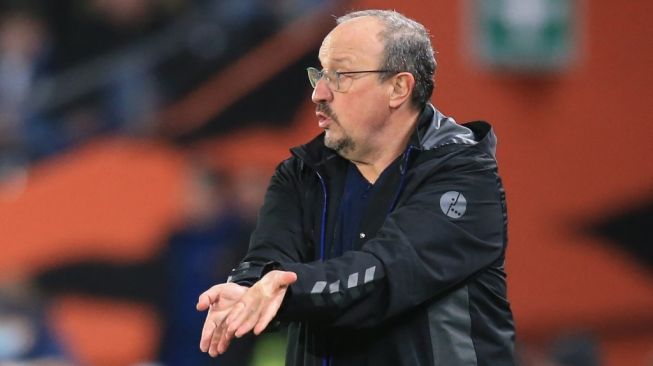 Mantan manajer Everton, Rafael Benitez. [LINDSEY PARNABY / AFP]