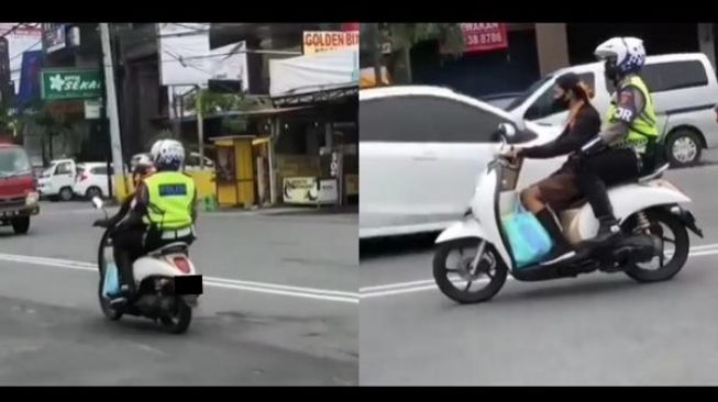 Viral Video Polisi Dibonceng Pelajar Cewek Tak Pakai Helm, Tuai Komentar Kocak