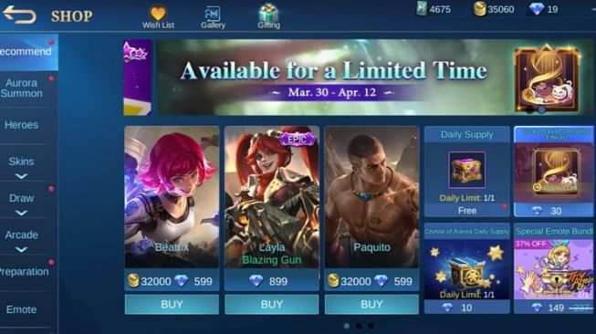 Cara mendapatkan diamonds Mobile Legends, mengikuti event. [Afkgaming]