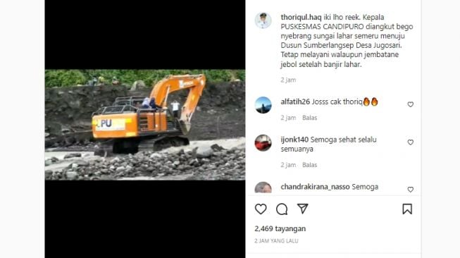 Salut! Kepala Puskesmas Diangkut Bego Seberangi Sungai Aliran Lahar Semeru Buat Layani Warga