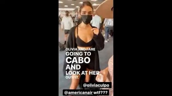 Miss Universe Olivia Culpo Diminta Memakai Pakaian Tertutup saat Naik Pesawat (instagram story/tangkap layar Page Six)