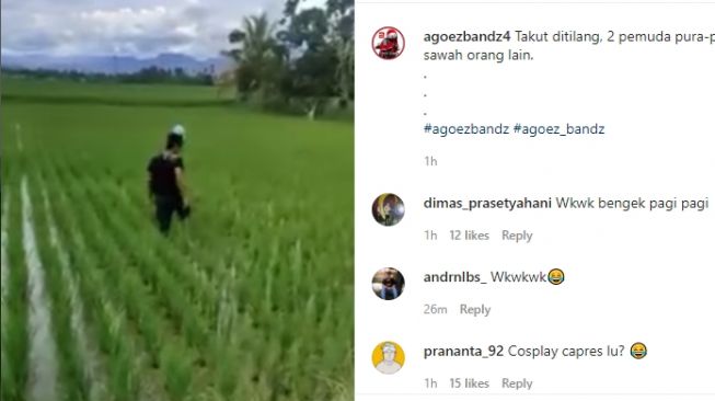 Dua pemuda pura-pura jadi petani karena takut ditilang polisi (Instagram)