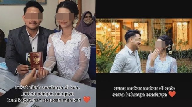 Viral Pasangan Nekat Nikah Cuma di KUA dan Makan Bareng Keluarga di Kafe, Warganet Ramai Mendukung (TikTok)