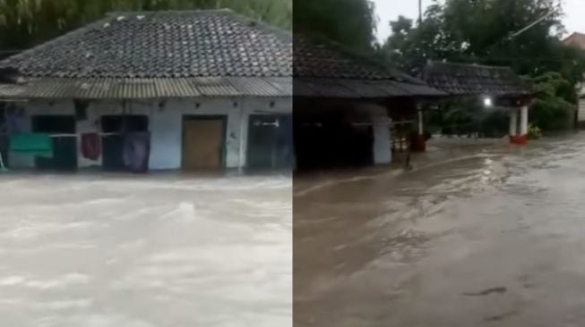 Banjir Menerjang Kraton Kabupaten Pasuruan, Ketinggian Air Mencapai Separuh Rumah