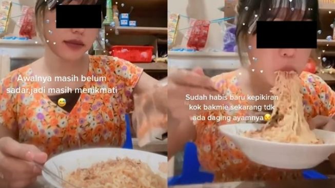 Cewek Rekam Makan Mi Instan, Warganet Malah Salfok ke Tempat Cuci Piring (TikTok)