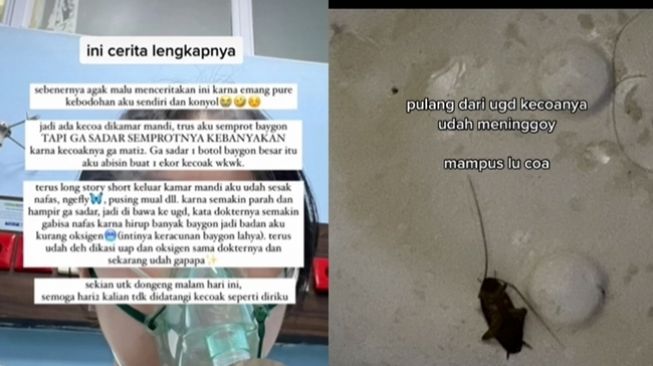 Cewek masuk rumah sakit karena semprot kecoa. (TikTok/@vanessachago18)