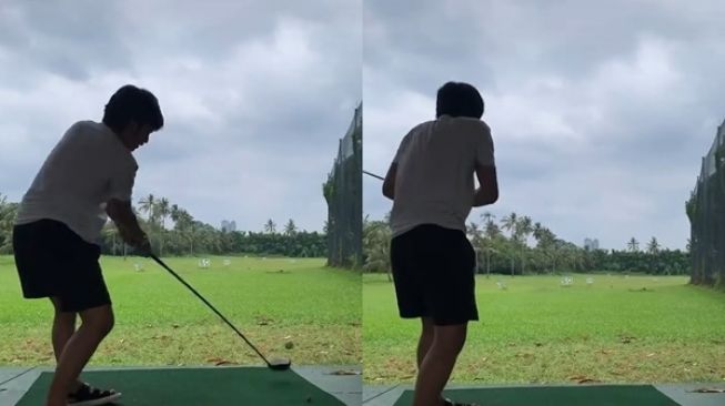 Viral Cowok Pukul Bola Golf, Ending Nyasar ke Atap Bikin Bapak-bapak Syok Sempat Dikira Petir