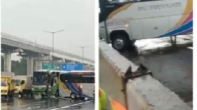 Kecelakaan Bus Terjadi di Pintu Masuk Terminal Jatibening, Warganet Malah Beri Komentar Pedas