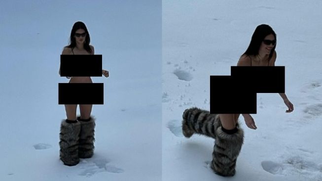Kendall Jenner pakai bikini di tengah salju - (Instagram/@kendalljenner)