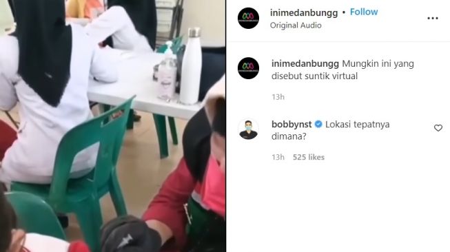 Viral Nakes di Medan Diduga Suntik Vaksin Kosong Pada Anak SD (Instagram/@inimedanbungg)