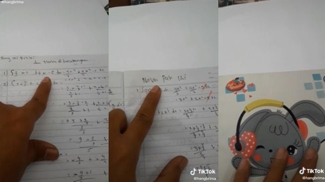 Guru temukan 2 siswa nebeng buku tugas matematika. (TikTok/@hangbrima)