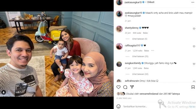 Keakraban Zaskia Sungkar, Irwansyah dan Acha Septriasa (instagram.com)