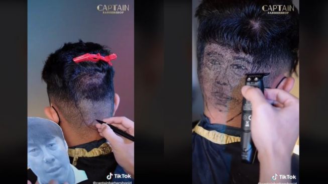 Hasil Potong Rambut Bentuk Wajah Shin Tae Yong (tiktok.com/captainbarbershopid)